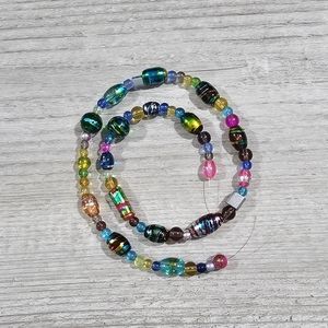014 Multi- color, multi-size glass beads for jewelry making - 15 inch strand